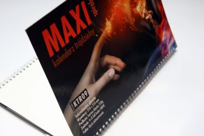 Kalendarz trójdzielny spiralowany Maxi z płaską główką